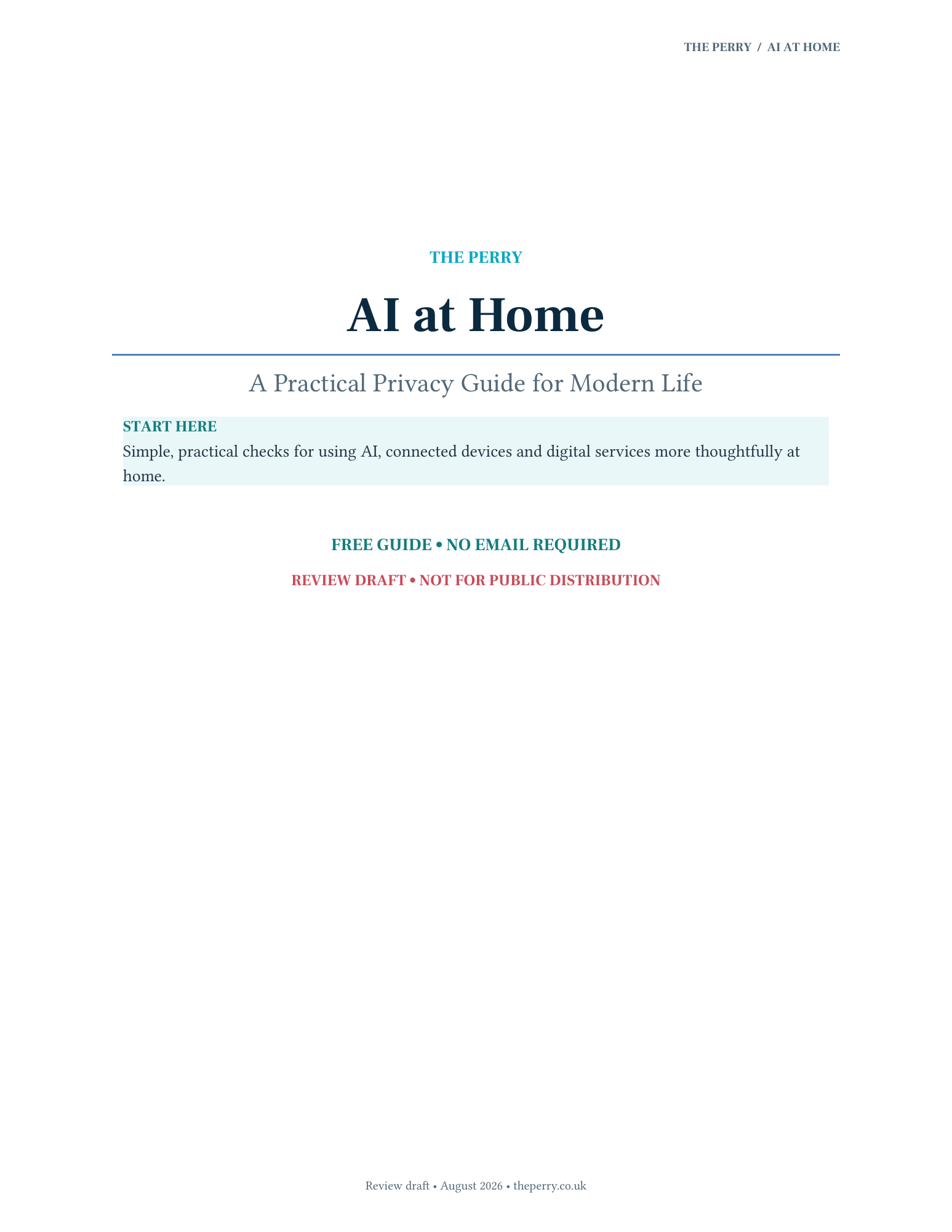 Cover of AI at Home: A Practical Privacy Guide for Modern Life