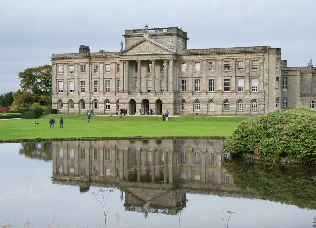 Lyme house and water in the grounds in Cheshire